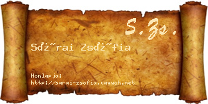 Sárai Zsófia névjegykártya