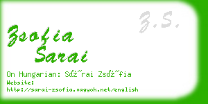 zsofia sarai business card